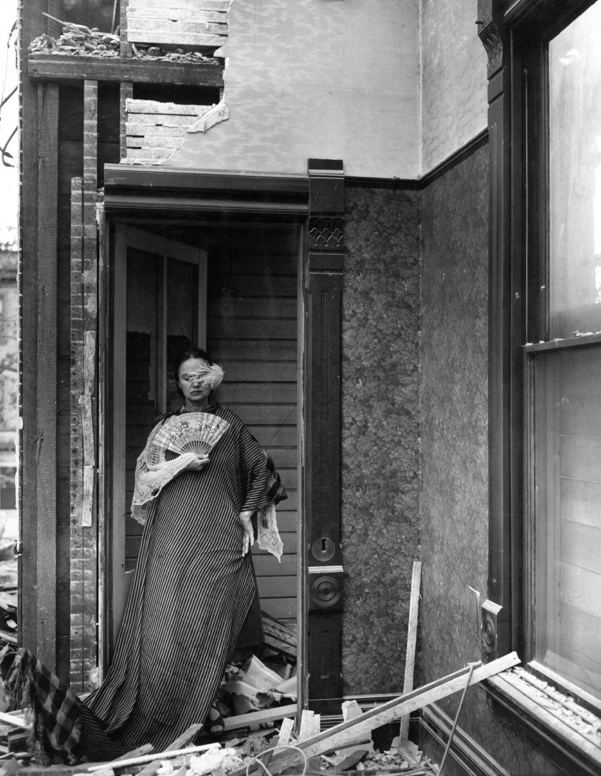 Laughlin, From the Closet of the Past (Women with fan & feather on face), 1957