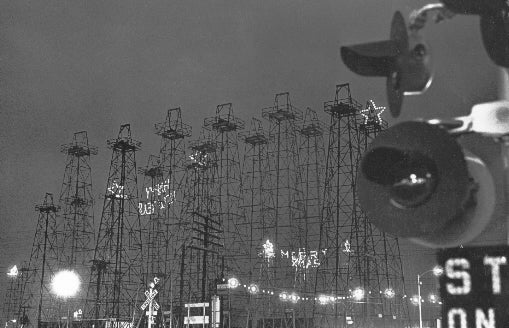 Erwitt, Derricks Decorated with Christmas Lights, Kilgore, Texas, 1963