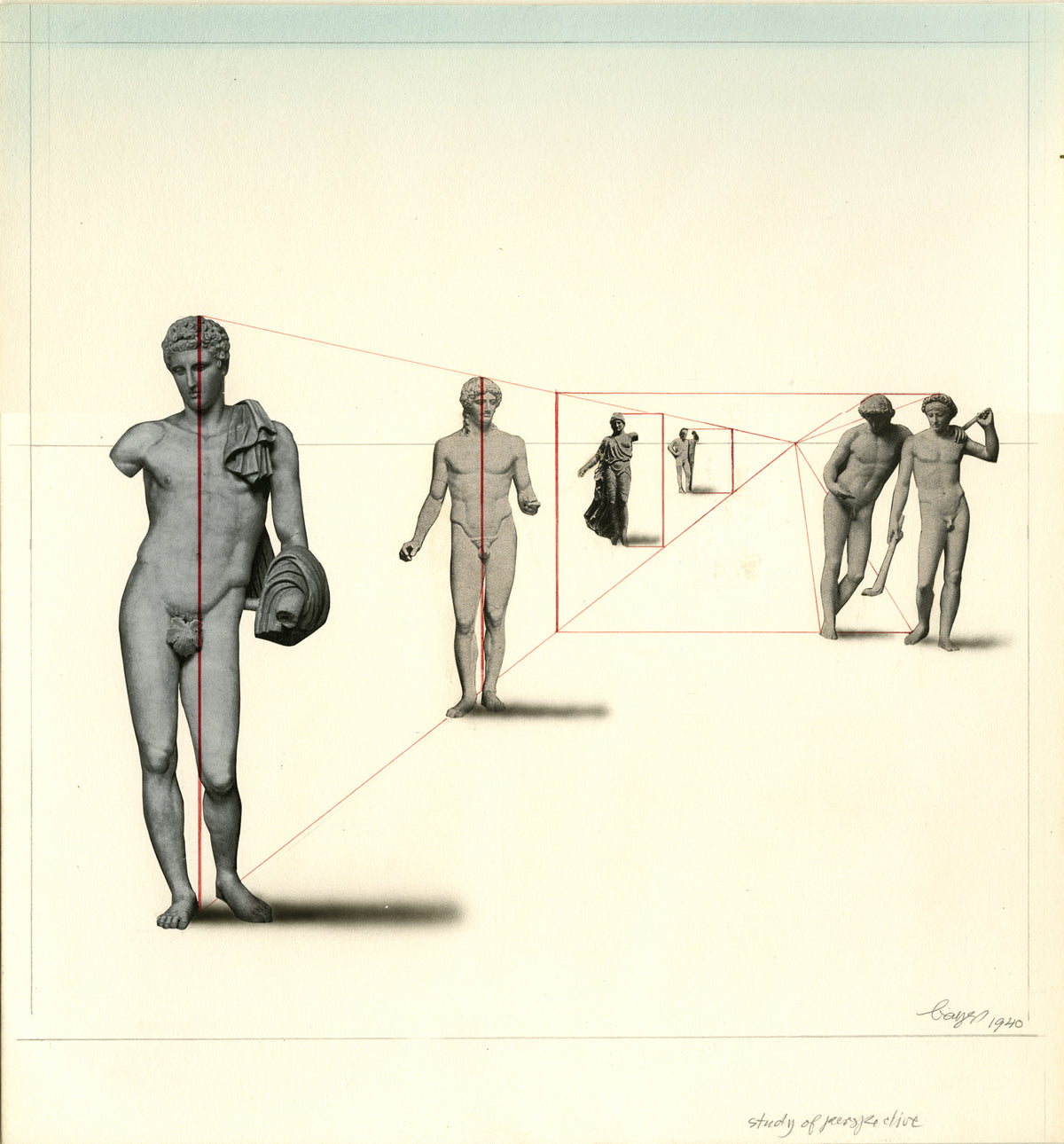 Bayer, The Measure of Man, Study of Perspective, 1940