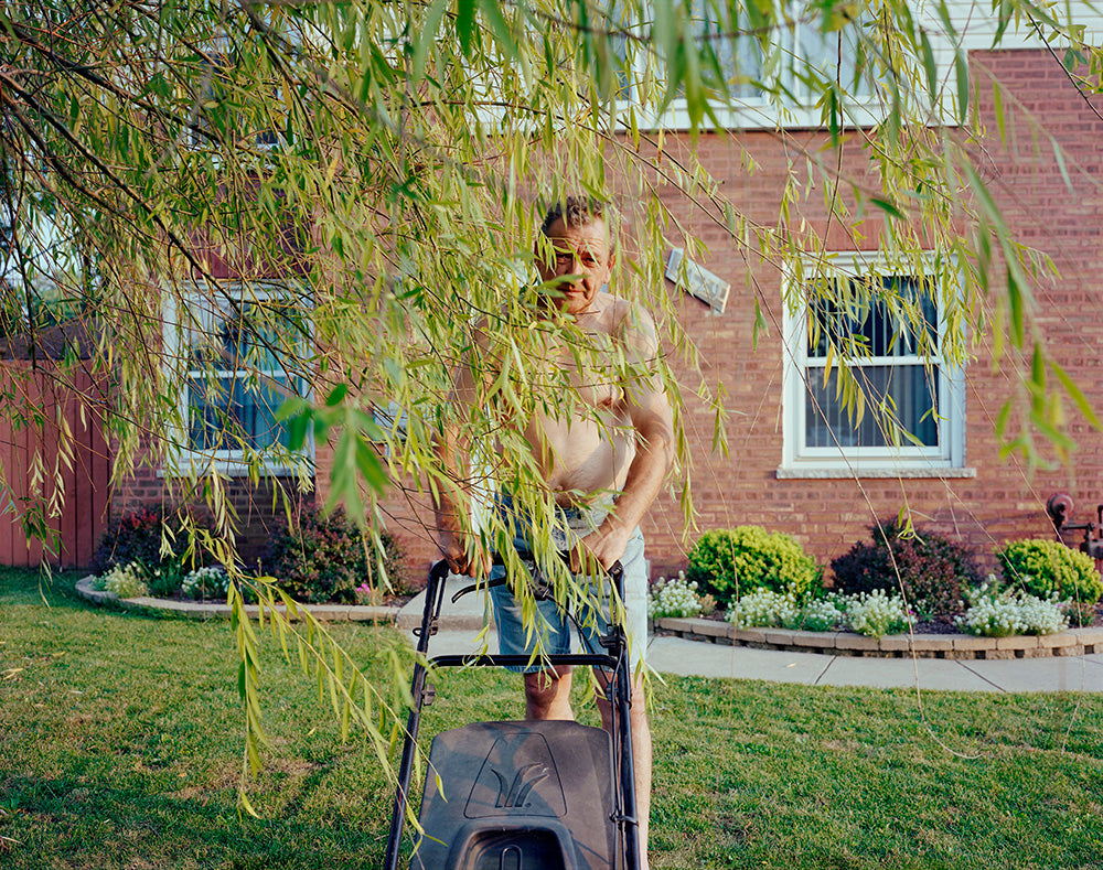 D'Amato, Man with Lawnmower, 2014