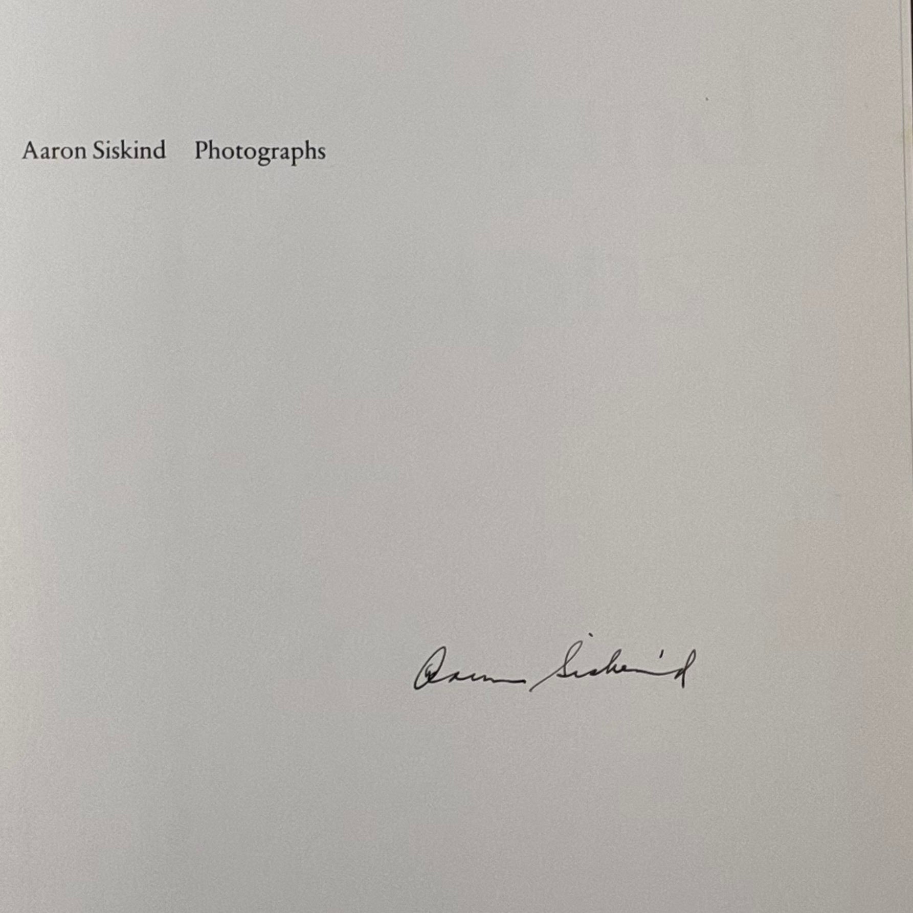 Siskind, Places: Aaron Siskind Photographs